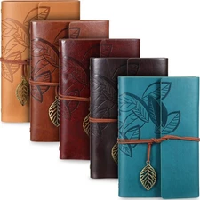 Chinco 5 Pcs Journal Notebook Travel Refillable Leather Diary Leather Vintage...