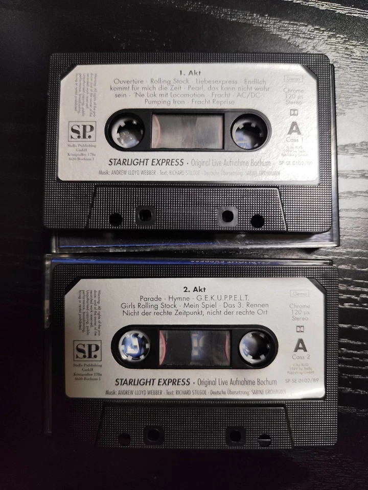 Starlight Express Original Live Album Bochum 1989 Kassetten 1 Akt 2 Akt Vintage - Bild 3 von 3