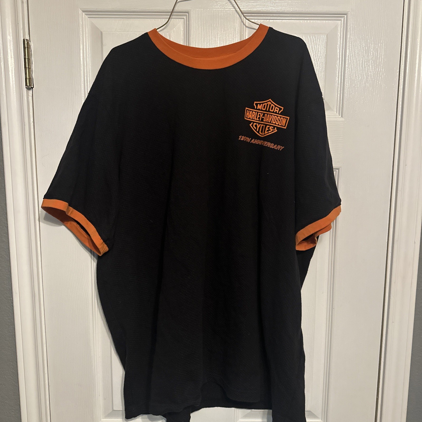 Harley-Davidson Men's 120th Anniversary Ringer Short Sleeve Tee - Black, 96834