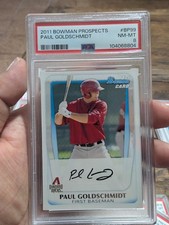 Paul Goldschmidt 2011 Bowman Prospects 1st Bowman Card Rookie Card RC PSA 8 BP99. rookie card picture