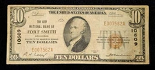 1929 $10 National Bank Note Charter #10609 Fort Smith AR Type 1