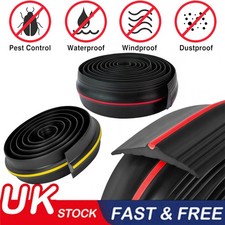 Image of Garage Door Seal 3/6m Long Piece With Adhesive Rubber Garage Draught Excluder UK