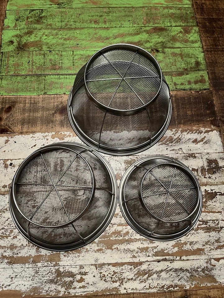 Pampered Chef Stainless Steel Mesh Colander Strainer Nesting Set Of 3 Style 2797 - Image 4 of 4