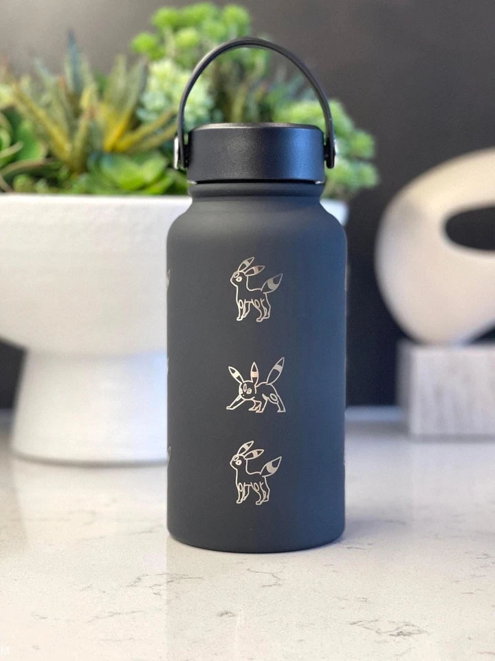 Umbreon Water Bottle Engraved Coffee Tumbler, Eevee Eeveelution Waterbottle - Image 4 of 4