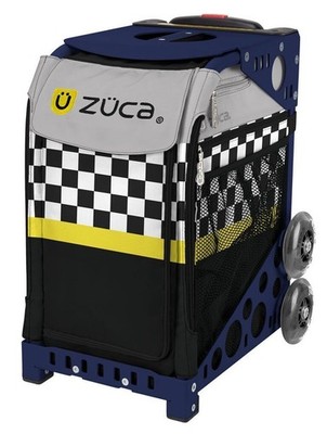 Zuca Sk8ter Block Sport Bag Navy Frame Flashing Wheels Travel