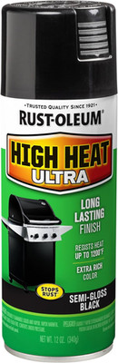 Rust-Oleum 241169 High Heat Ultra Spray Paint, 12 Oz, Black