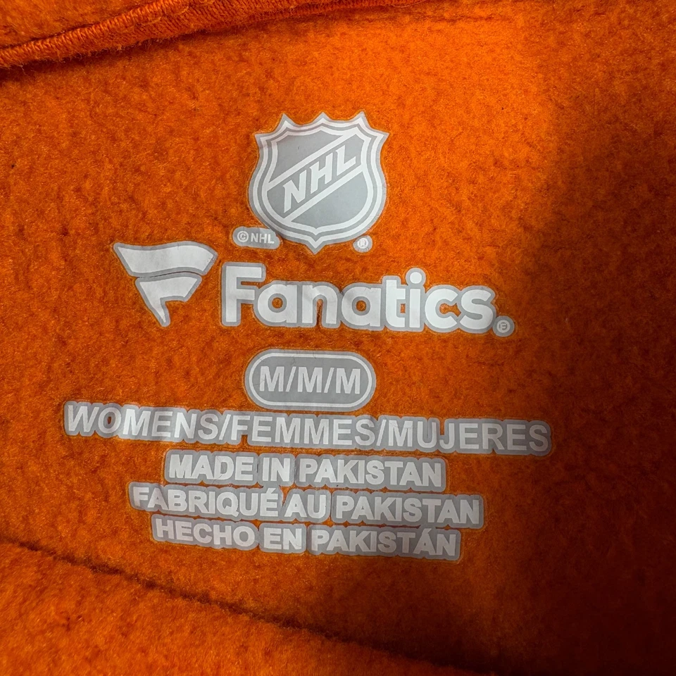 Vintage Philadelphia Flyers Hoodie Womens Medium Orange Fanatics Ice Hockey NHL - Image 3 of 4