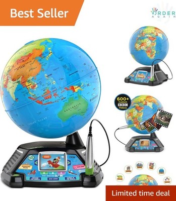 Interactive Kids Globe Plastic 10 Inch Educational Travel Map with Videos
