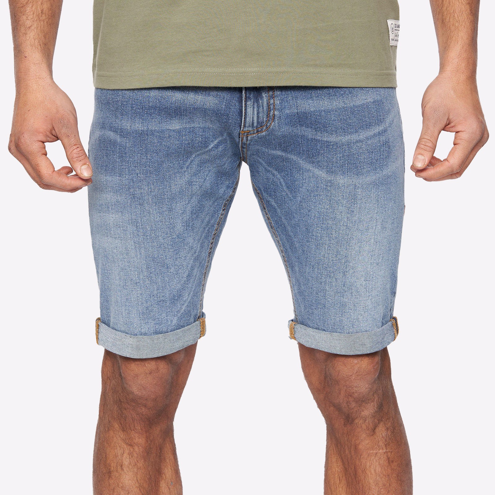 Duck and Cover Zeki Designer Fashion Casual Chic Shorts Mens Stone Wash Navy