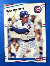 1990 Fleer #C-10 RYNE SANDBERG Pocket Price Guide WAX BOTTOM Hand cut out B22634
