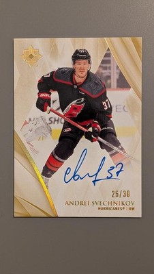 2023-24 Upper Deck Ultimate Collection Gold Autographs Andrei Svechnikov /30 Aut