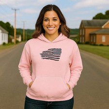 Embroidered Reversed Black Flag, Hoodie, Long Sleeve, Classic fit, Unisex, Adult