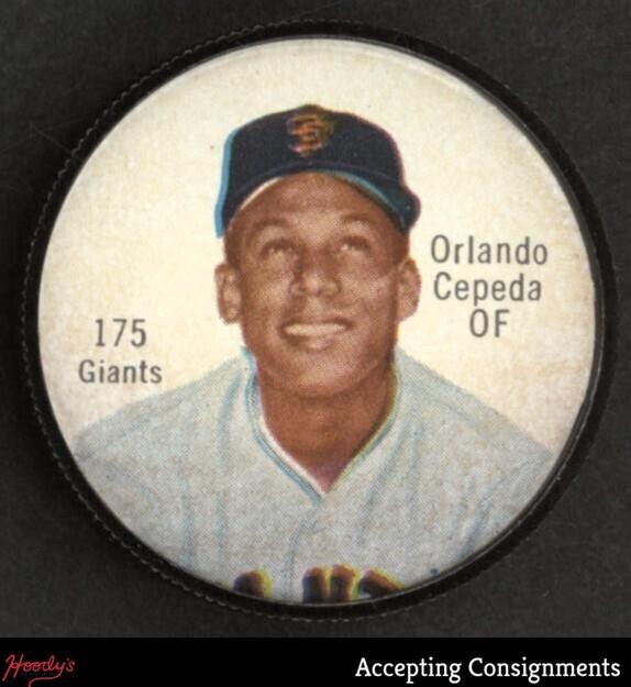 1962 Salada Coins #175 Orlando Cepeda SAN FRANCISCO GIANTS