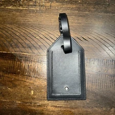 MONTBLANC LUGGAGE TAG BLACK LEATHER