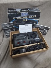TESTED & WORKING Sega Mega CD 2 Game Console Bundle. Inc Box, Wires, Pad, Game