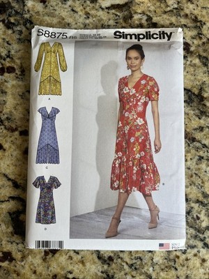 Simplicity S8875 Sewing Pattern Misses Dresses Sizes 6-14 Assorted Styles