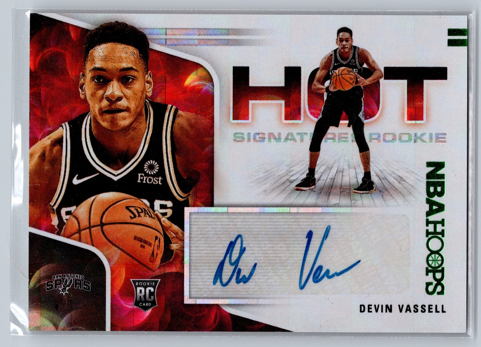 2020-21 Hoops #HR-DVS Devin Vassell Hot Signatures Rookies Green