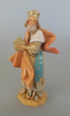 König mit Gaben 12,5 cm hoch für Krippenfiguren Größe 12 cm Fontanini