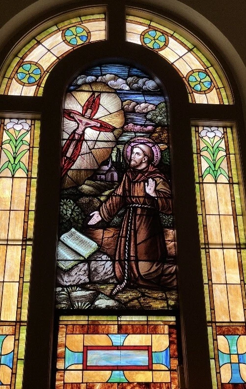 Antique Stained Glass Church Window Set from Catholic Church (12) Windows 1916 - Image 3 of 4