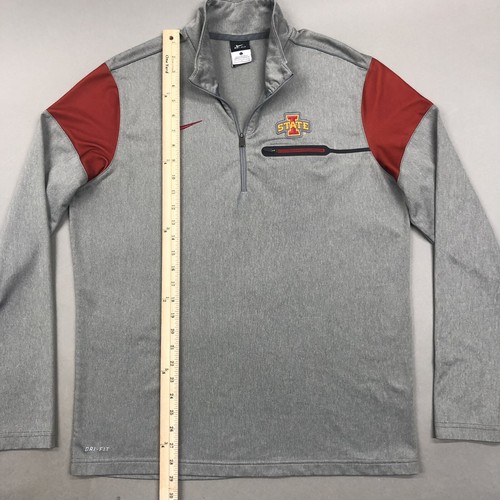 Nike Iowa State Cyclones Herren L grau Dri-Fit 1/4 Reißverschluss Pullover Jacke ISU Fan - Bild 3 von 11