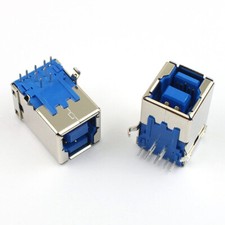 5Pcs USB 3.0 Female B Type 9 Pin DIP Right Angle PCB Connector For Printer Port