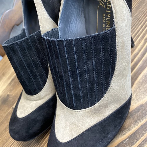 Women 10 M Donald J Pliner Leather & Suede Italy Black Stilettos 4” Heels - Picture 9 of 9