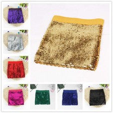 Women Sequins Mini Short Skirt Dance Club Party Stretch Shiny Fashion New