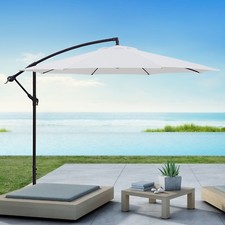 Mendler Ombrellone Decentrato HWC-A96 – 3,5x3,5m – Struttura In Alluminio – Antracite – Senza Base