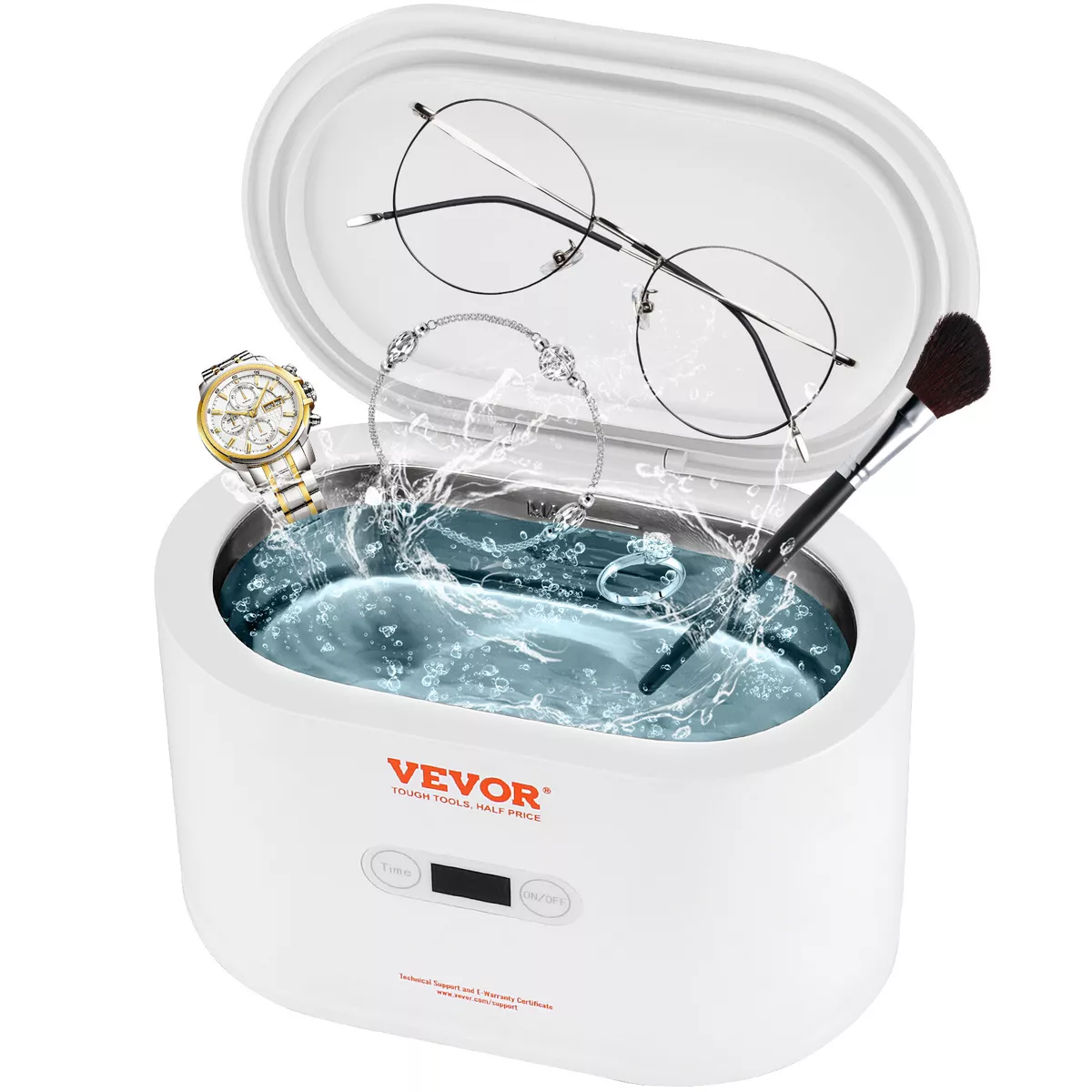 VEVOR Ultrasonic Jewelry Cleaner Ultrasonic Cleaner Portable 22 oz Touch  Control