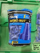 Ideal 30-454 Wing-Nut Wire Connector, Blue (100/Bag)
