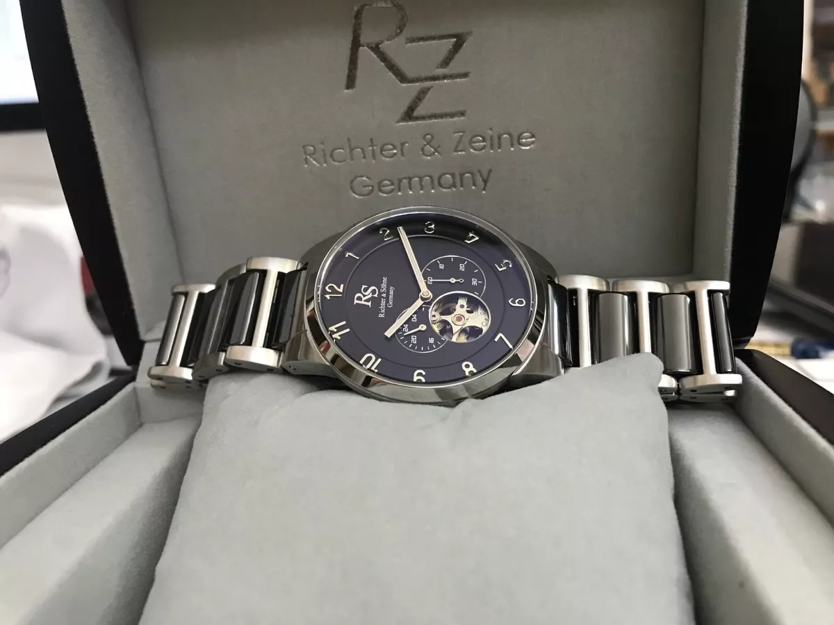 Men s Watch Automatic Keramik Edelstahl Miyota 82S7 Glass Bottom Richter S hne