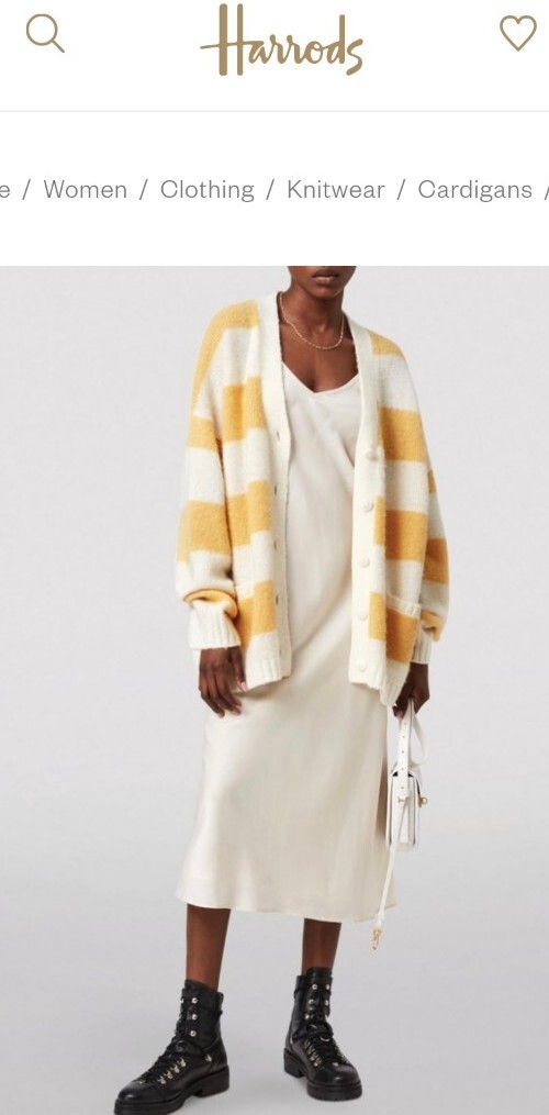 AllSaints Lou Cardigan Yellow/Cream Size M RRP £159