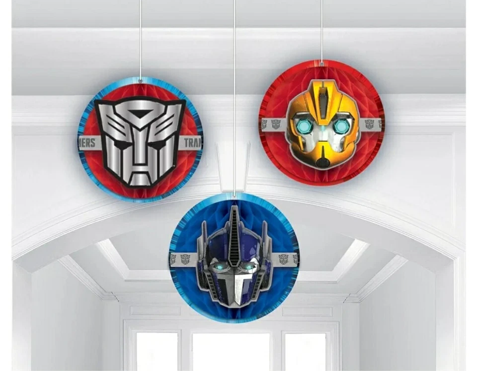 Transformers Honeycomb Hanging Decoration (3 Pieces) 5.5 IN. Backdrop Party  Kid - Image 2 of 4