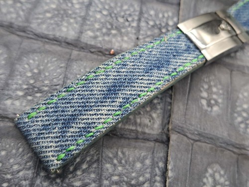 20mm/16mm Jeans Denim Watch Band Military Fashion Minimalist fashion - Picture 9 of 11