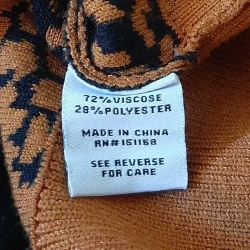525 America Sz S V-Neck Button Up Knit Cardigan Sweater Mixed Leopard Colorblock - Picture 4 of 5