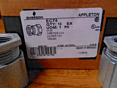 Appleton EC-75, Rigid Conduit Three Piece Union, 3/4 In 3 Piece Union (Qty. 10)