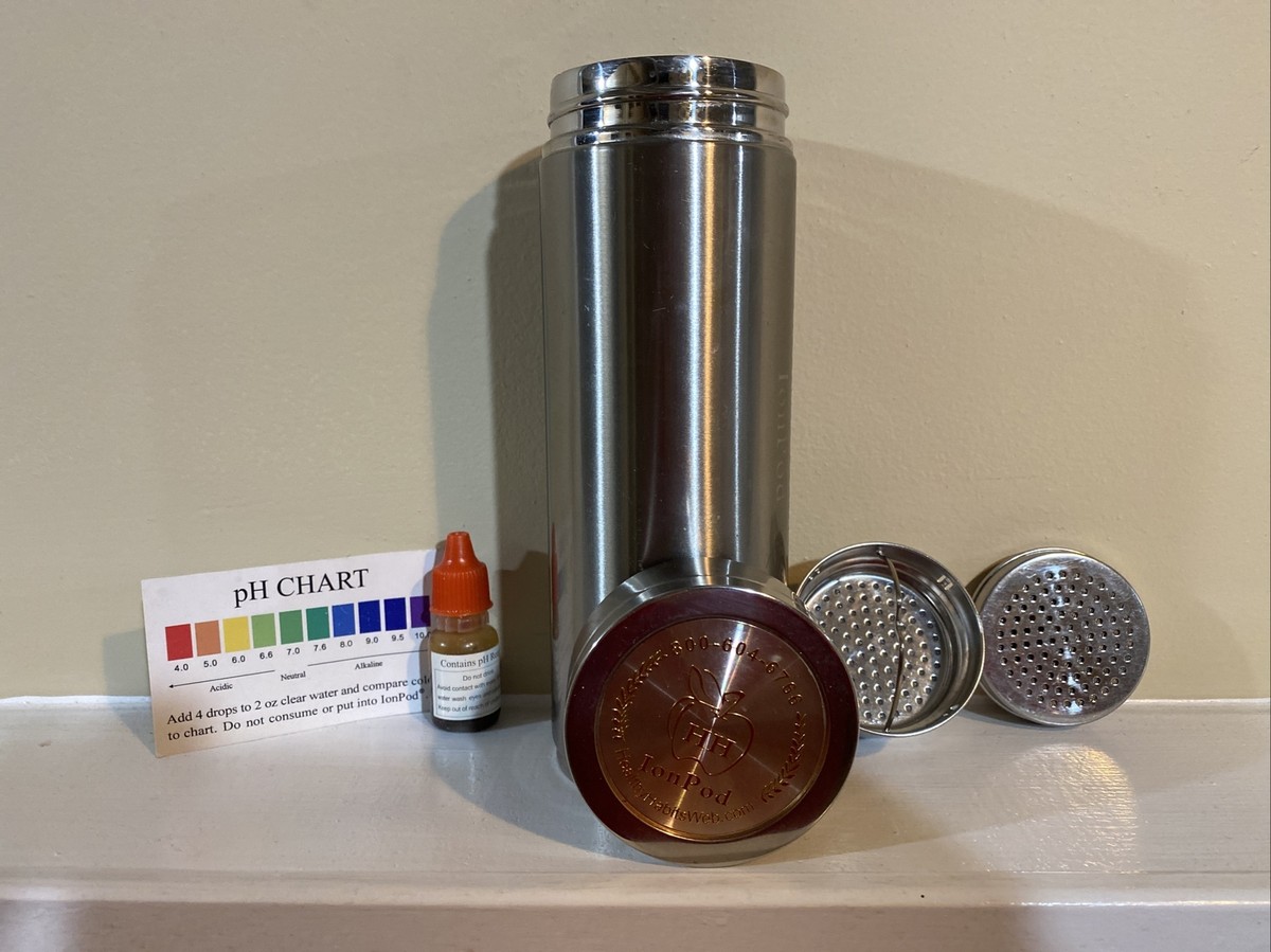 HEALTHY HABITS - IonPod Stainless Steel Water Ionizer Bottle + Extra Filter  Pod