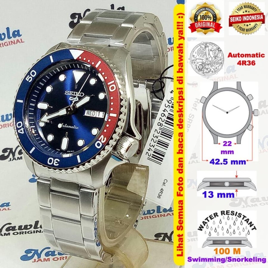 Srpd53k1 Seiko Srpd Pepsi Seiko Sports Automatic Watch SRPD53K1