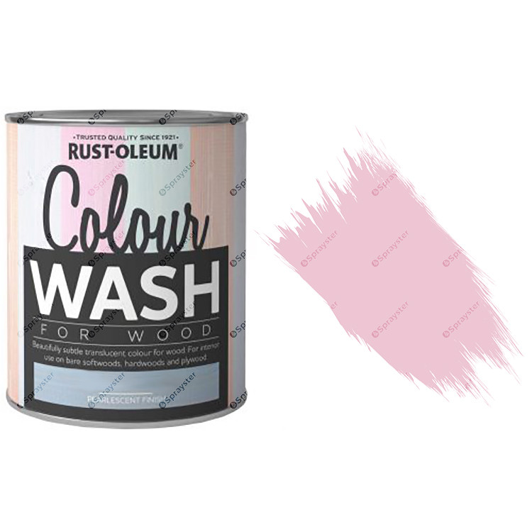 x1 Rust-Oleum Colour Wash Translucent Coloured Wood Stain 750ml Pearl Pink Matt