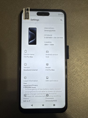 A14 Pro Max 5G Unlocked Smartphone, 6GB+256GB, for Android 13/without box - Zdjęcie 2 z 6