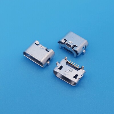 20Pcs Micro USB Type B 5Pin Flat Port Reverse SMT Female PCB Socket Connector