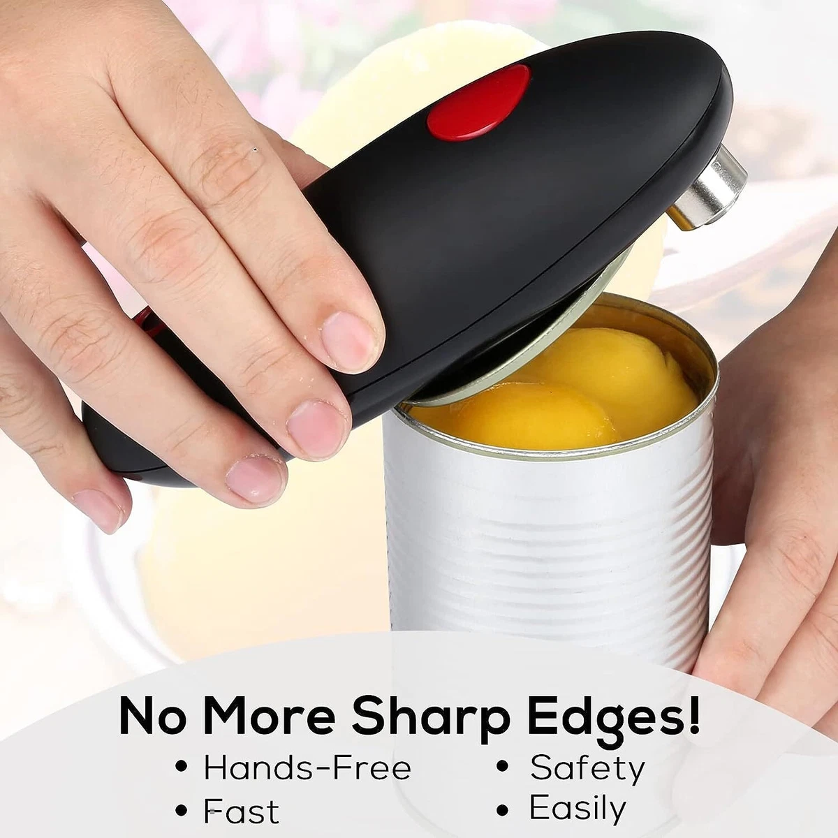 Can Opener, Electric Can Opener Smooth Edge One Touch Can Opener