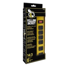 Yellow Jacket Heavy-Duty Power Strip 6 ft 6-Outlet Metal with On/Off Switch