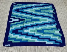 VINTAGE MARK CROSS MULTI COLOR GEOMETRIC SILK SCARF 29" x 30" MADE IN ITALY