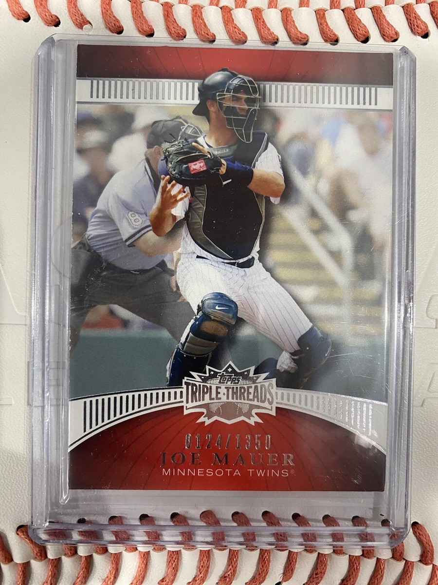 topps JOE MAUER triple patch auto /5 値引き 2010 TOPPS Derek Jeter-ALBERT PUJOLS-JOE MAUER TRIPLE GAME WORN PATCH LOGO  1⁄1