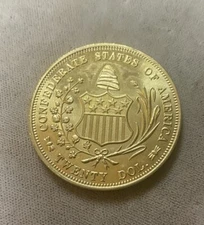 1861 CIVIL WAR COIN CONFEDERATE STATES OF AMERICA  20 DOLLAR  GOLD RESTRIKE