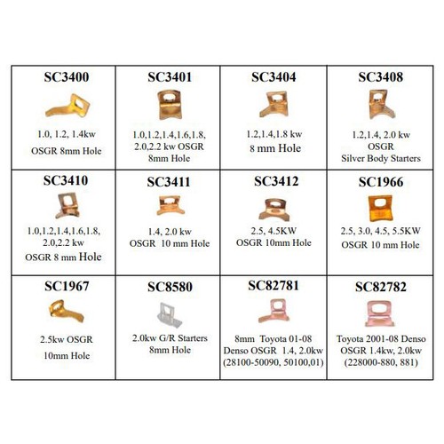 60 Pcs Starter Copper Solenoid Contacts Assortment Kit for NipponDenso 12 Types - Picture 2 of 5