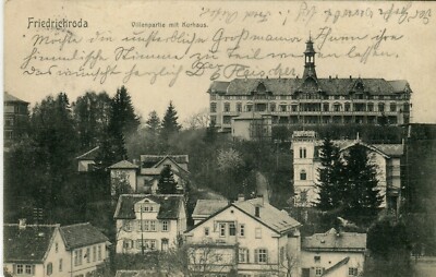 Germany AK Friedrichroda 99892 99894 Villenpartie mit Kurhaus 1909 cover on PPC
