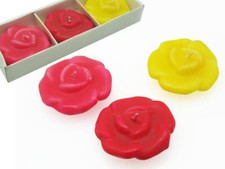 Set 3 Candele Galleggianti a forma di Rose Tea Light Colori Assortiti