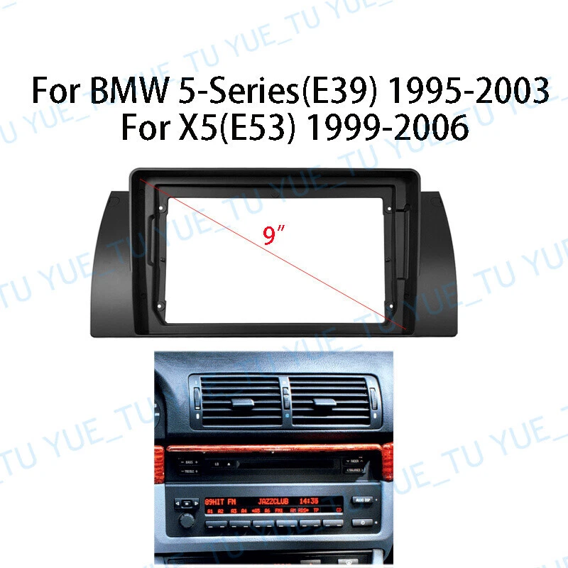 9'' Car Radio Stereo Frame Fascia Panel Bezel Trim for BMW 5-Series(E39)X5(E53) - Image 2 of 4